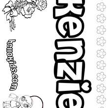 Kenzie - Coloring page - NAME coloring pages - GIRLS NAME coloring pages - K names for girls coloring posters