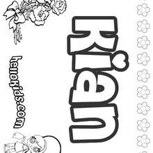 Kian - Coloring page - NAME coloring pages - GIRLS NAME coloring pages - K names for girls coloring posters