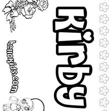 Kirby - Coloring page - NAME coloring pages - GIRLS NAME coloring pages - K names for girls coloring posters