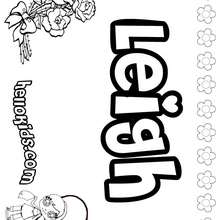 Leigh - Coloring page - NAME coloring pages - GIRLS NAME coloring pages - L girl names coloring posters