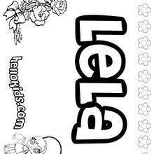 Lela - Coloring page - NAME coloring pages - GIRLS NAME coloring pages - L girl names coloring posters