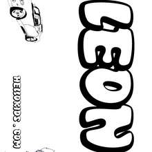 Leon - Coloring page - NAME coloring pages - BOYS NAME coloring pages - Boys names starting with K or L coloring posters