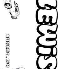 Lewis - Coloring page - NAME coloring pages - BOYS NAME coloring pages - Boys names starting with K or L coloring posters