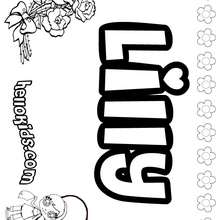 Lilly - Coloring page - NAME coloring pages - GIRLS NAME coloring pages - L girl names coloring posters