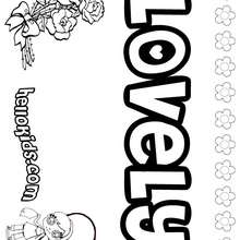 Lovely - Coloring page - NAME coloring pages - GIRLS NAME coloring pages - L girl names coloring posters