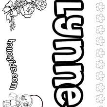 Lynne - Coloring page - NAME coloring pages - GIRLS NAME coloring pages - L girl names coloring posters