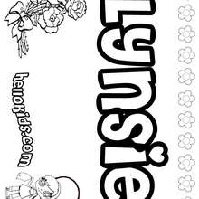 Lynsie - Coloring page - NAME coloring pages - GIRLS NAME coloring pages - L girl names coloring posters