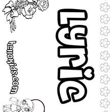 Lyric - Coloring page - NAME coloring pages - GIRLS NAME coloring pages - L girl names coloring posters