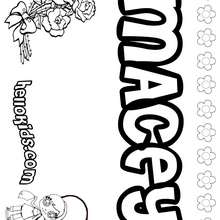 Macey - Coloring page - NAME coloring pages - GIRLS NAME coloring pages - M names for girls coloring posters