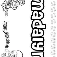 Madalyn - Coloring page - NAME coloring pages - GIRLS NAME coloring pages - M names for girls coloring posters
