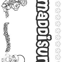 Maddisun - Coloring page - NAME coloring pages - GIRLS NAME coloring pages - M names for girls coloring posters