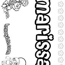 Marissa - Coloring page - NAME coloring pages - GIRLS NAME coloring pages - M names for girls coloring posters