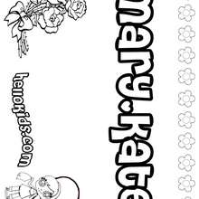 Mary Kate - Coloring page - NAME coloring pages - GIRLS NAME coloring pages - M names for girls coloring posters