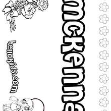 Mckenna - Coloring page - NAME coloring pages - GIRLS NAME coloring pages - M names for girls coloring posters