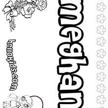 Meghan - Coloring page - NAME coloring pages - GIRLS NAME coloring pages - M names for girls coloring posters