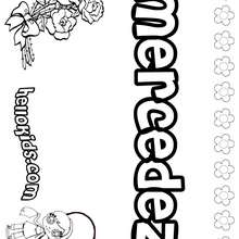 Mercedez - Coloring page - NAME coloring pages - GIRLS NAME coloring pages - M names for girls coloring posters