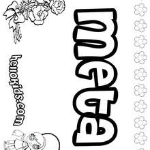 Meta - Coloring page - NAME coloring pages - GIRLS NAME coloring pages - M names for girls coloring posters