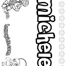 Michele - Coloring page - NAME coloring pages - GIRLS NAME coloring pages - M names for girls coloring posters