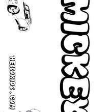 Mickey - Coloring page - NAME coloring pages - BOYS NAME coloring pages - M+N boys names coloring posters
