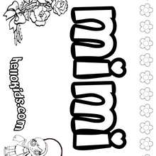 Mimi - Coloring page - NAME coloring pages - GIRLS NAME coloring pages - M names for girls coloring posters