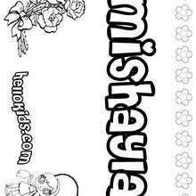 Mishayla - Coloring page - NAME coloring pages - GIRLS NAME coloring pages - M names for girls coloring posters