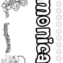Monica - Coloring page - NAME coloring pages - GIRLS NAME coloring pages - M names for girls coloring posters
