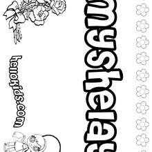 Myshelay - Coloring page - NAME coloring pages - GIRLS NAME coloring pages - M names for girls coloring posters
