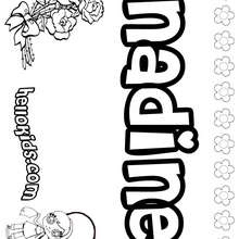 Nadine - Coloring page - NAME coloring pages - GIRLS NAME coloring pages - N names for girls coloring posters