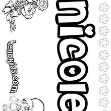 Nicole - Coloring page - NAME coloring pages - GIRLS NAME coloring pages - N names for girls coloring posters