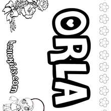 Orla - Coloring page - NAME coloring pages - GIRLS NAME coloring pages - O, P, Q names fo girls posters
