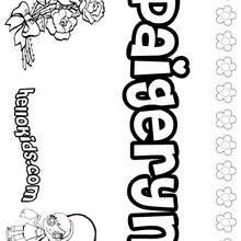 Paigeryn - Coloring page - NAME coloring pages - GIRLS NAME coloring pages - O, P, Q names fo girls posters