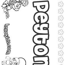 Peyton - Coloring page - NAME coloring pages - GIRLS NAME coloring pages - O, P, Q names fo girls posters