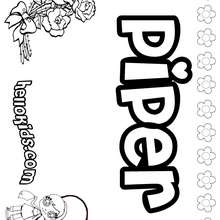Piper - Coloring page - NAME coloring pages - GIRLS NAME coloring pages - O, P, Q names fo girls posters
