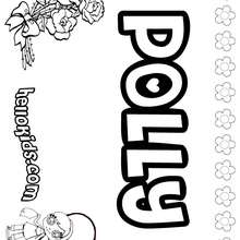 Polly - Coloring page - NAME coloring pages - GIRLS NAME coloring pages - O, P, Q names fo girls posters