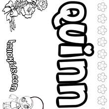 Quinn - Coloring page - NAME coloring pages - GIRLS NAME coloring pages - O, P, Q names fo girls posters