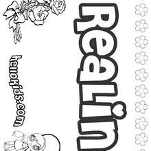 Realin - Coloring page - NAME coloring pages - GIRLS NAME coloring pages - R names for girls coloring posters