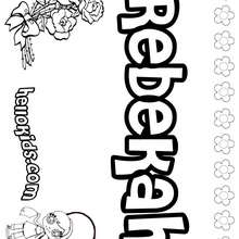 Rebekah - Coloring page - NAME coloring pages - GIRLS NAME coloring pages - R names for girls coloring posters