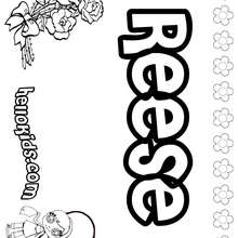 Reese - Coloring page - NAME coloring pages - GIRLS NAME coloring pages - R names for girls coloring posters