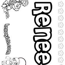 Renee - Coloring page - NAME coloring pages - GIRLS NAME coloring pages - R names for girls coloring posters