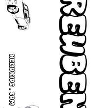 Reuben - Coloring page - NAME coloring pages - BOYS NAME coloring pages - Boys names starting with R or S coloring posters