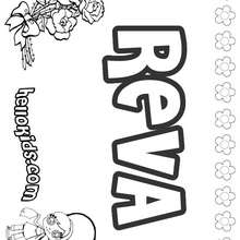 Reva - Coloring page - NAME coloring pages - GIRLS NAME coloring pages - R names for girls coloring posters