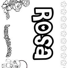 Rosa - Coloring page - NAME coloring pages - GIRLS NAME coloring pages - R names for girls coloring posters