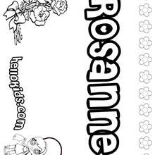 Rosanne - Coloring page - NAME coloring pages - GIRLS NAME coloring pages - R names for girls coloring posters