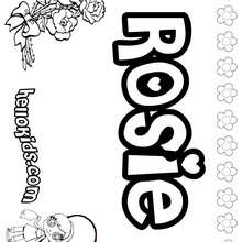 Rosie - Coloring page - NAME coloring pages - GIRLS NAME coloring pages - R names for girls coloring posters