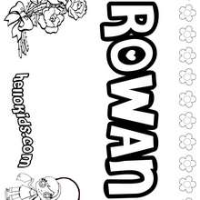 Rowan - Coloring page - NAME coloring pages - GIRLS NAME coloring pages - R names for girls coloring posters