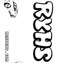 Ryhs - Coloring page - NAME coloring pages - BOYS NAME coloring pages - Boys names starting with R or S coloring posters