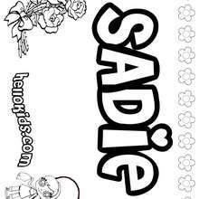 Sadie - Coloring page - NAME coloring pages - GIRLS NAME coloring pages - S girls names coloring posters