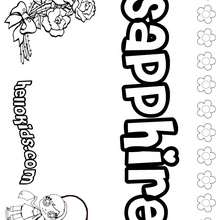 Sapphire - Coloring page - NAME coloring pages - GIRLS NAME coloring pages - S girls names coloring posters