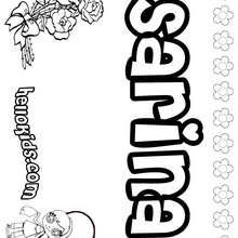 Sarina - Coloring page - NAME coloring pages - GIRLS NAME coloring pages - S girls names coloring posters
