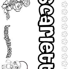 Scarlett - Coloring page - NAME coloring pages - GIRLS NAME coloring pages - S girls names coloring posters